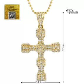 10K Gold 2.55 CTW Diamond Cross Charm