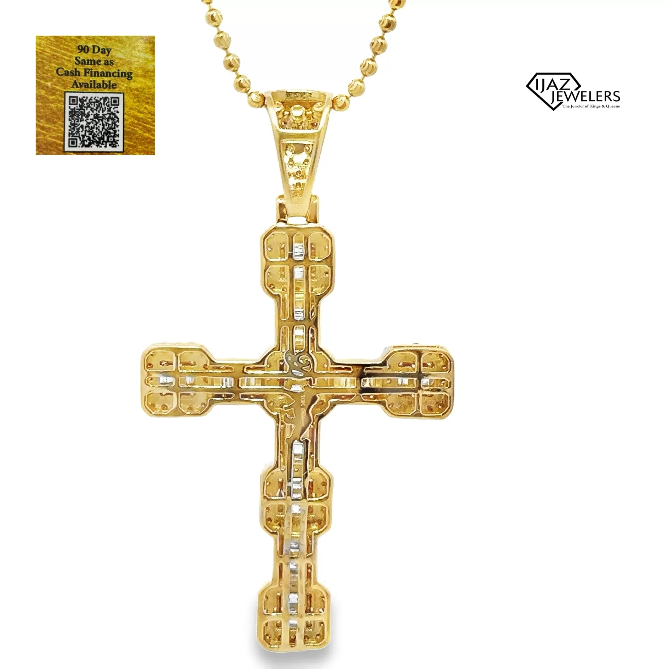 10K Gold 2.55 CTW Diamond Cross Charm