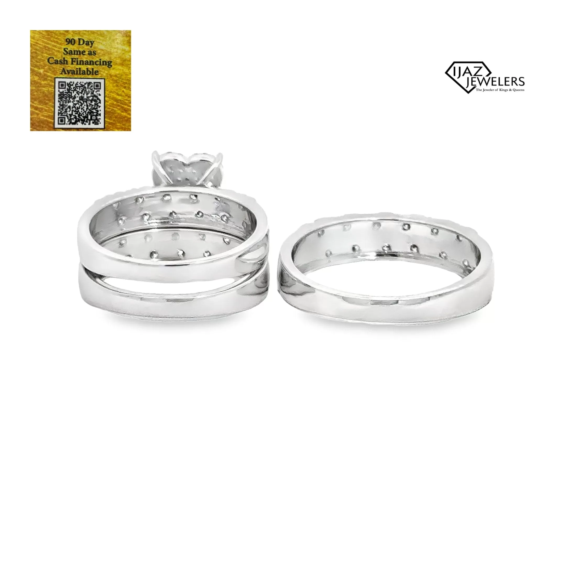 10K White Gold 1.00 CTW Diamond Wedding Trio Set