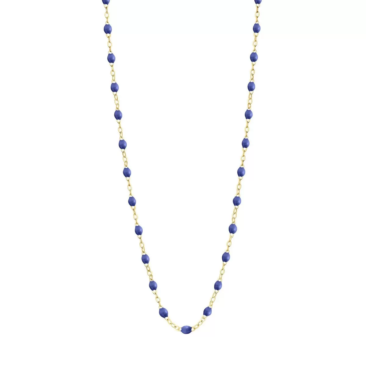 18K Gold and Bleuet Resin Beaded Classic Necklace