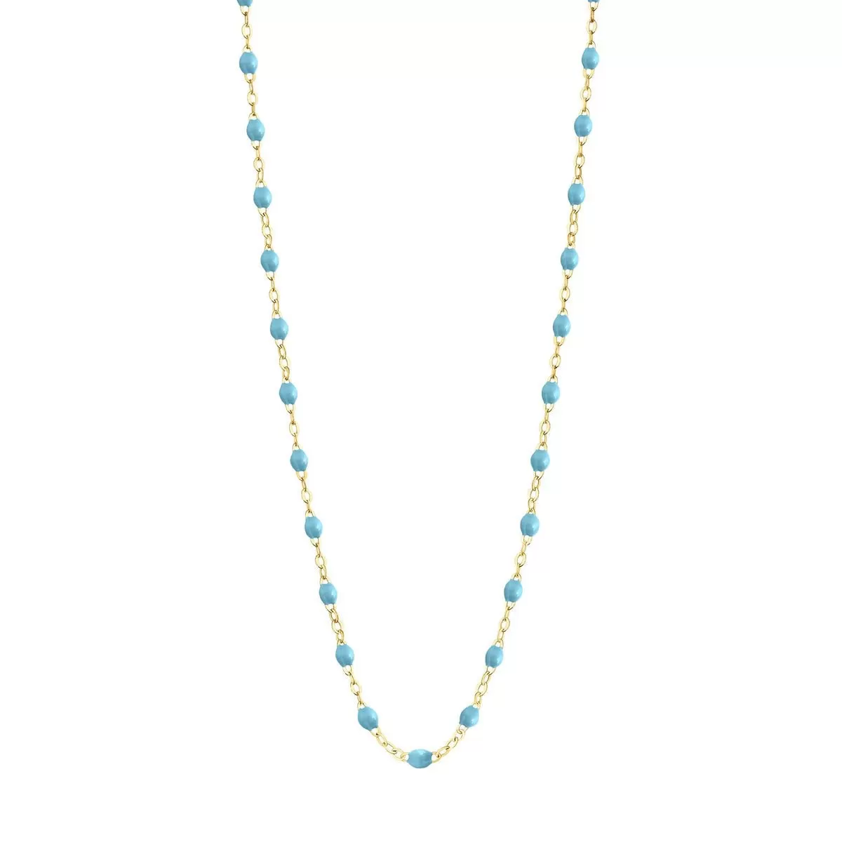 18K Gold and Turquoise Resin Beaded Classic Necklace