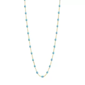 18K Gold and Turquoise Resin Beaded Classic Necklace