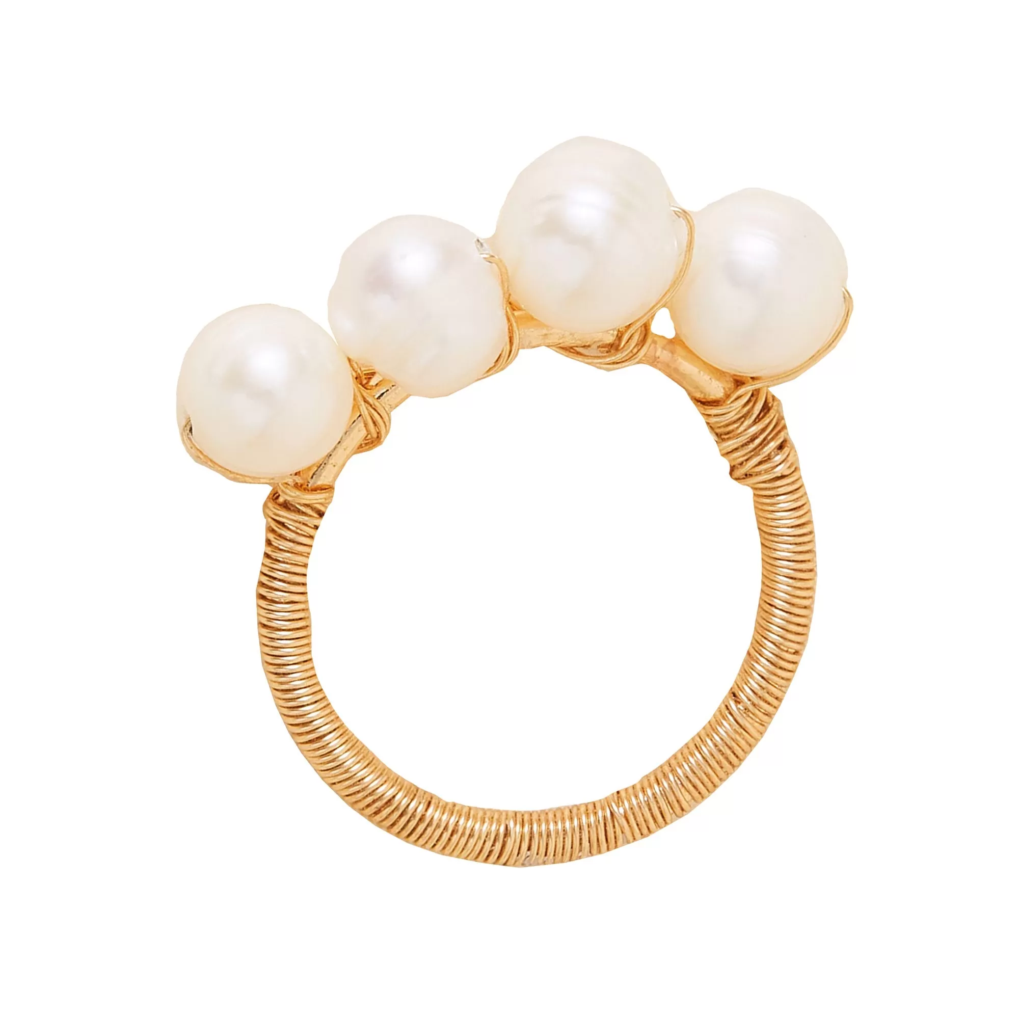 Accessorize London Women's Multi Fresh Water  Pearl Ring-Medium