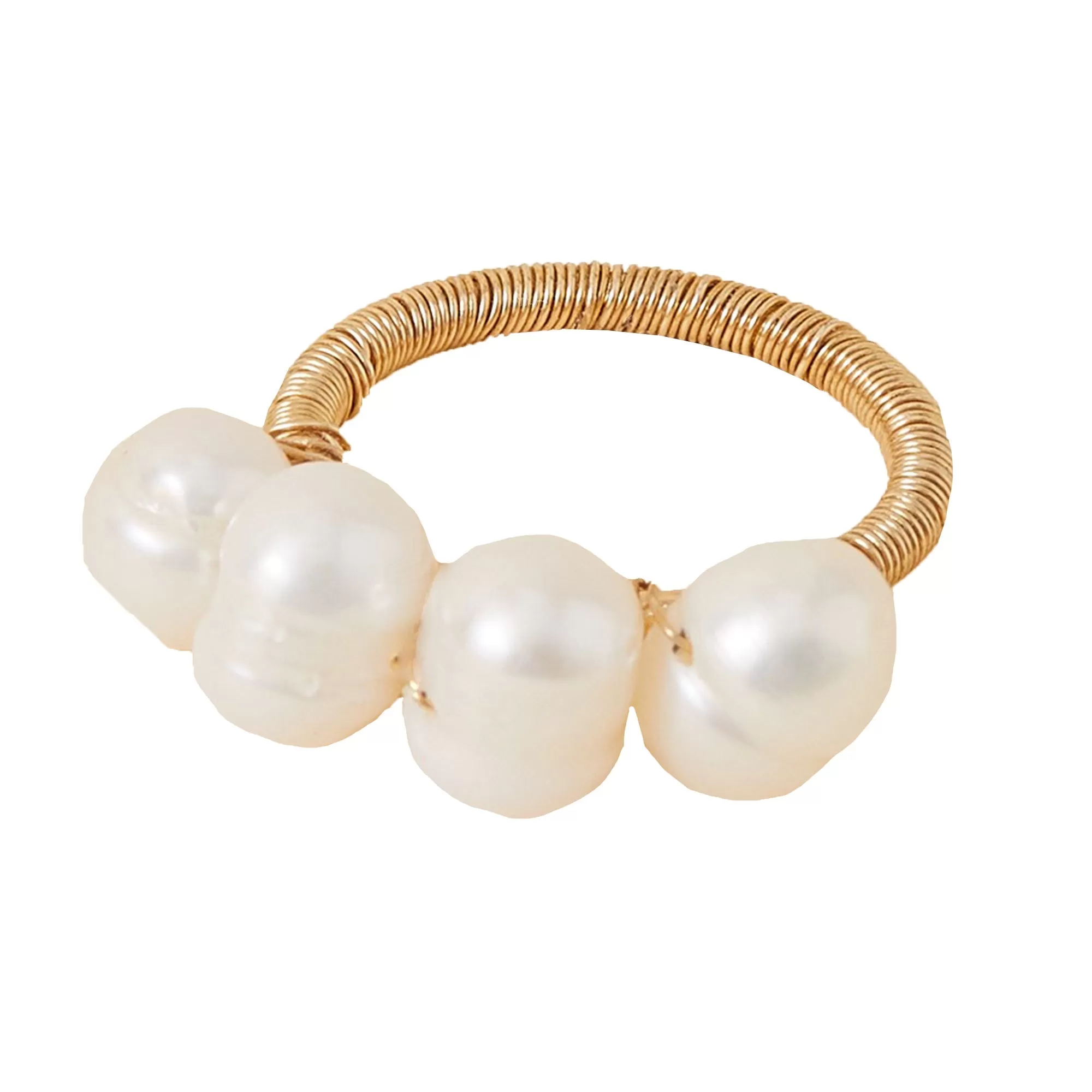 Accessorize London Women's Multi Fresh Water  Pearl Ring-Medium