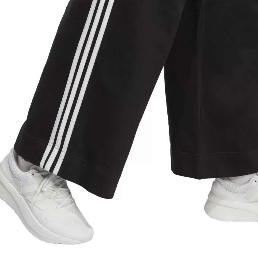 Adidas Women's flared sports trousers with 3 stripes in light cotton IC8775 black-white