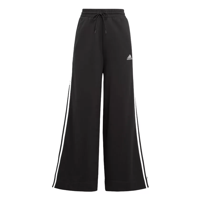 Adidas Women's flared sports trousers with 3 stripes in light cotton IC8775 black-white