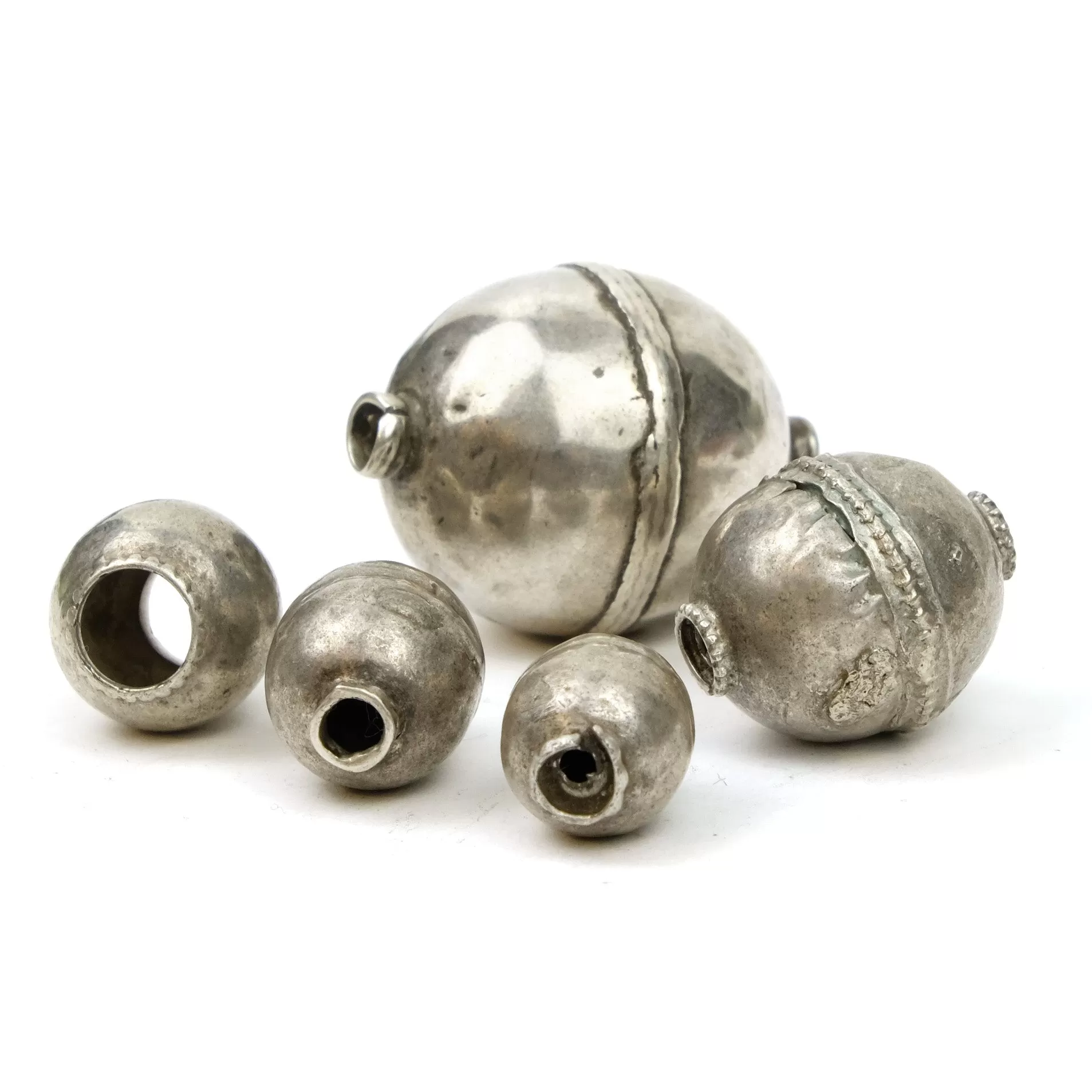 Afghan Tribal High Silver Content Heirloom Dowry Beads Small Size LOT 7