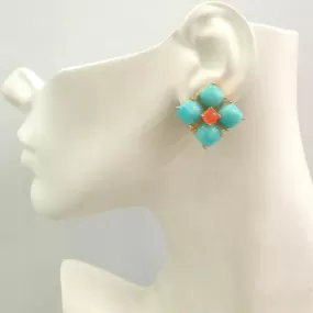 Amazonite & Carnelian Bloom Earrings