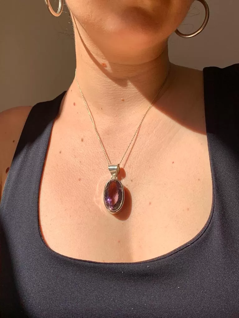 Ametrine Naevia Pendant - Long Oval