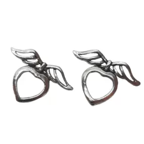 Angel Wing Heart stud earrings