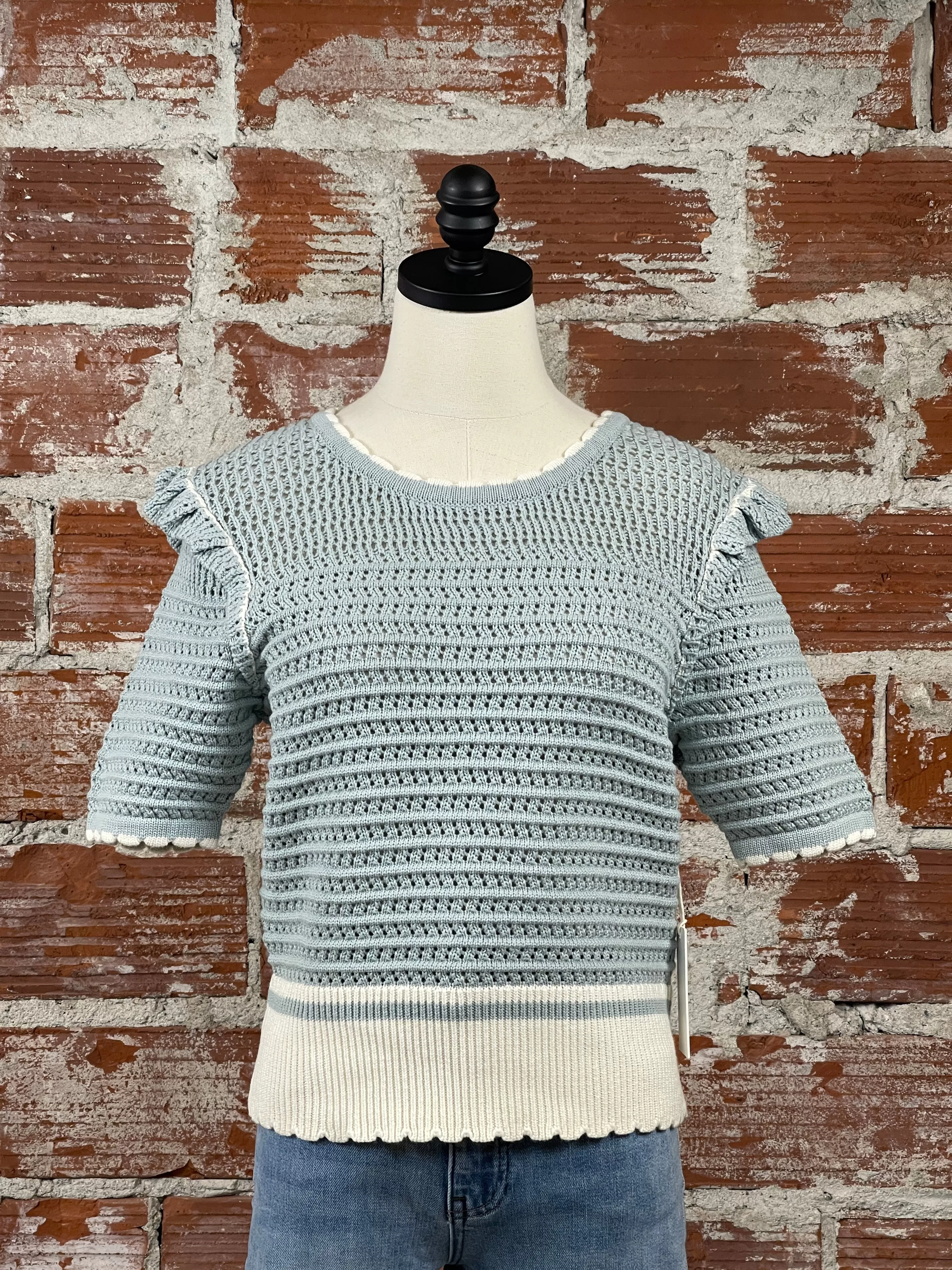 Another Love Neve Sweater in Pale Sage and Cream