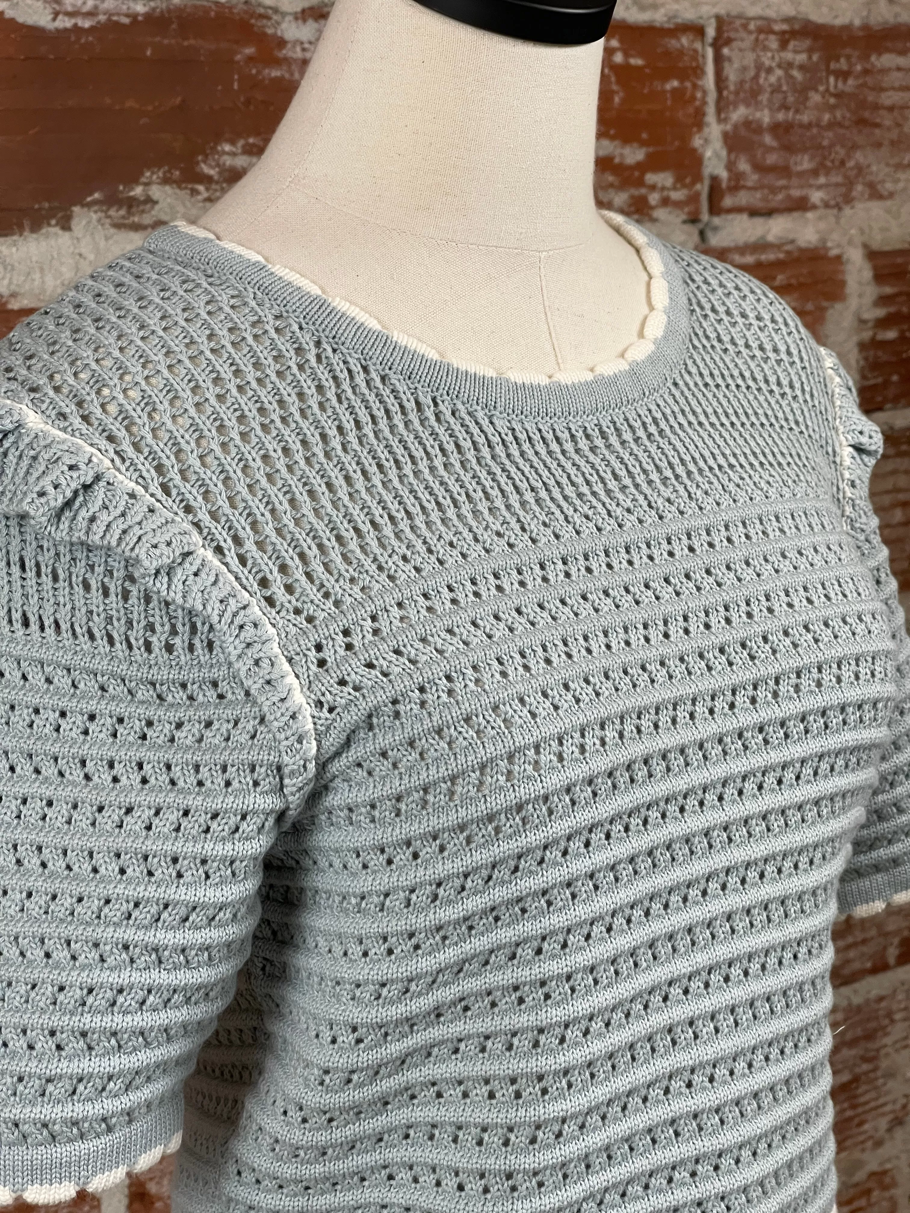 Another Love Neve Sweater in Pale Sage and Cream