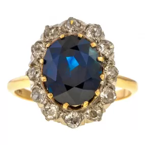 Antique Sapphire & Diamond Ring