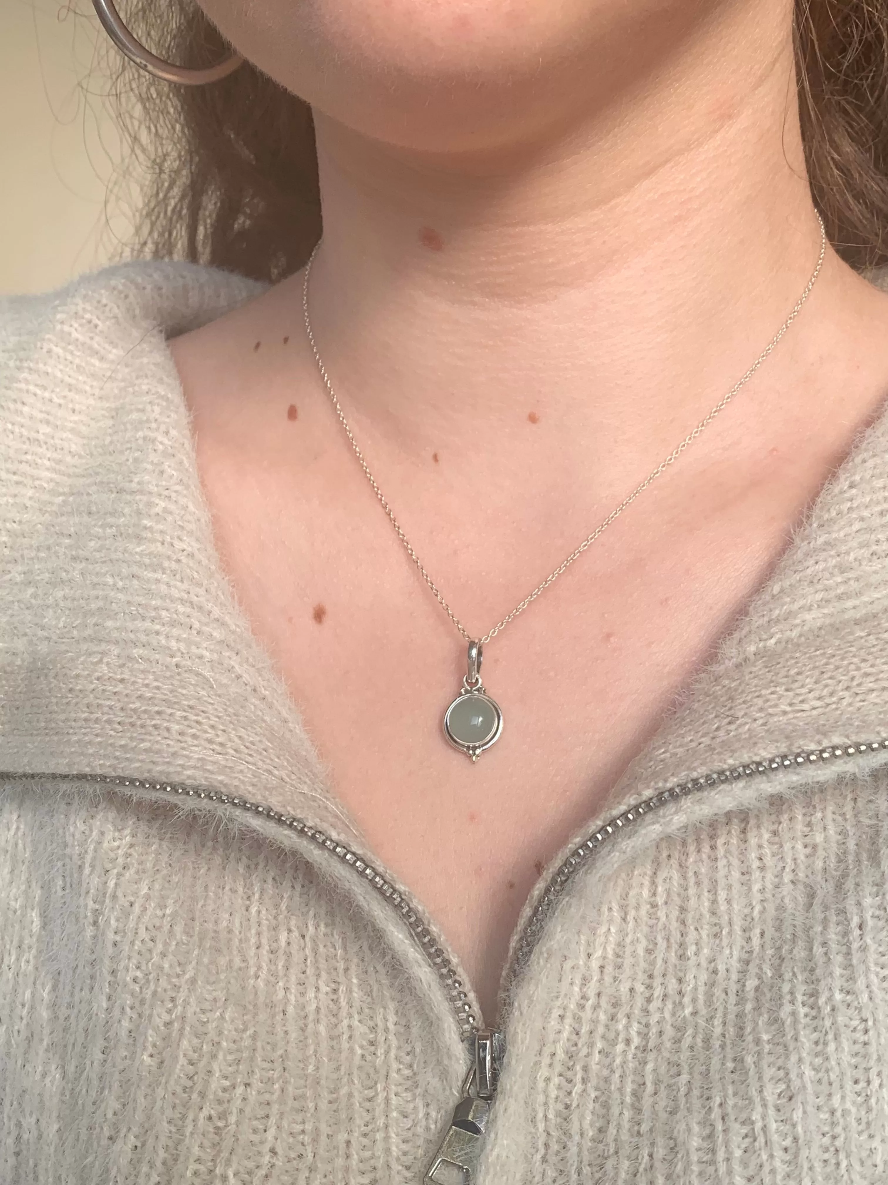 Aqua Chalcedony Ari Dot Pendant