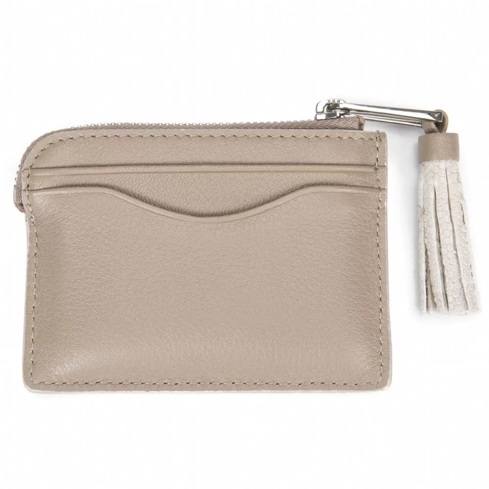 Avery Leather Card Pouch With Tassel