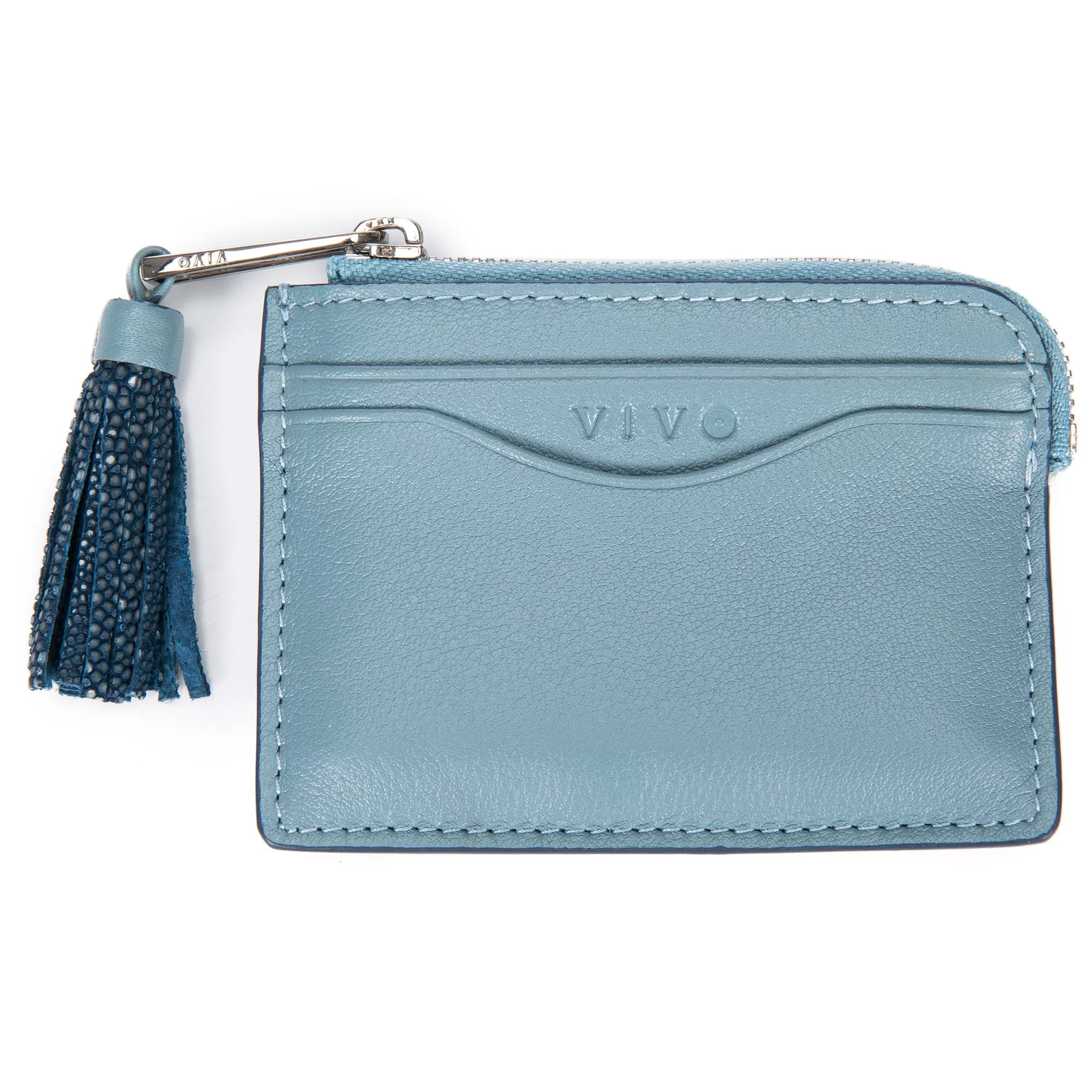 Avery Leather Card Pouch With Tassel