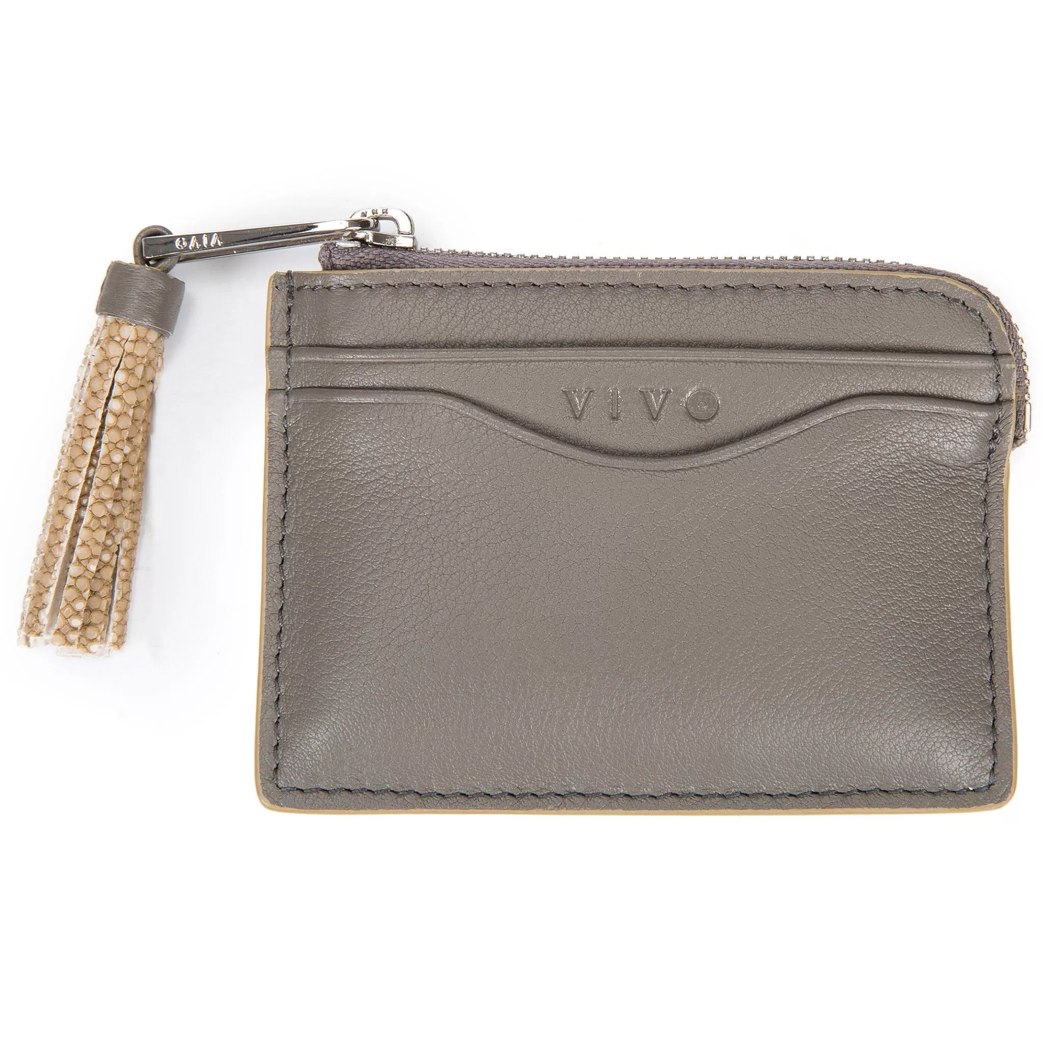 Avery Leather Card Pouch With Tassel