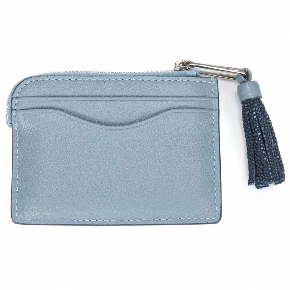 Avery Leather Card Pouch With Tassel