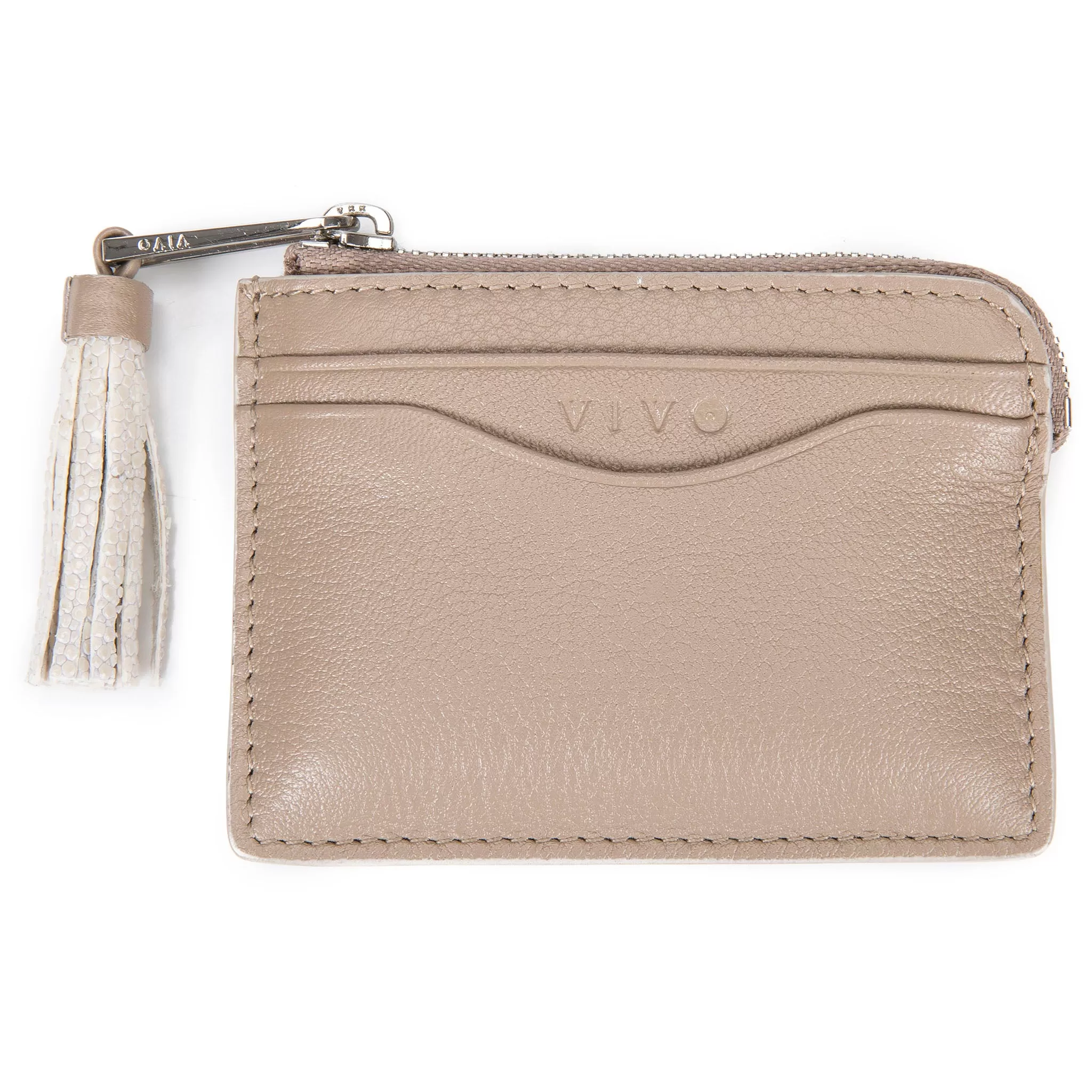 Avery Leather Card Pouch With Tassel