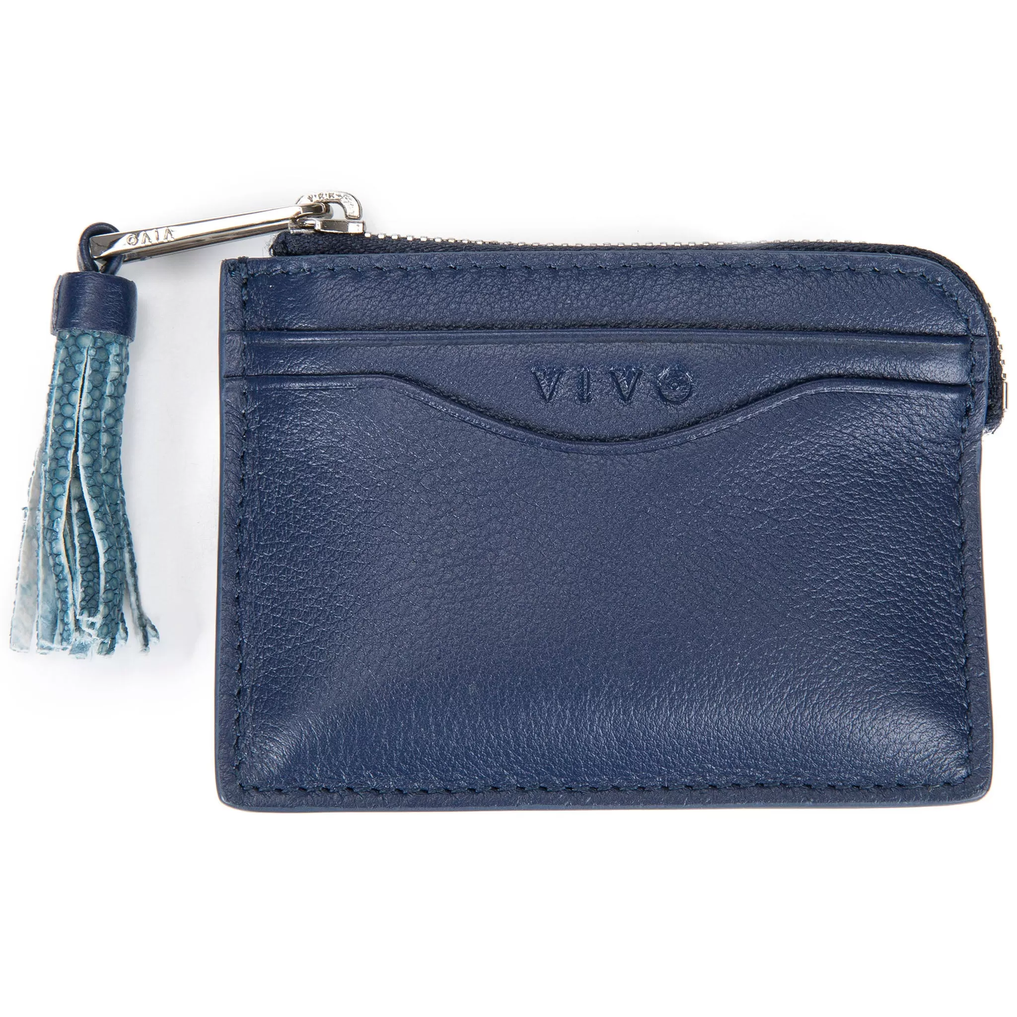 Avery Leather Card Pouch With Tassel