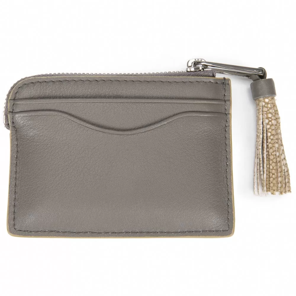 Avery Leather Card Pouch With Tassel