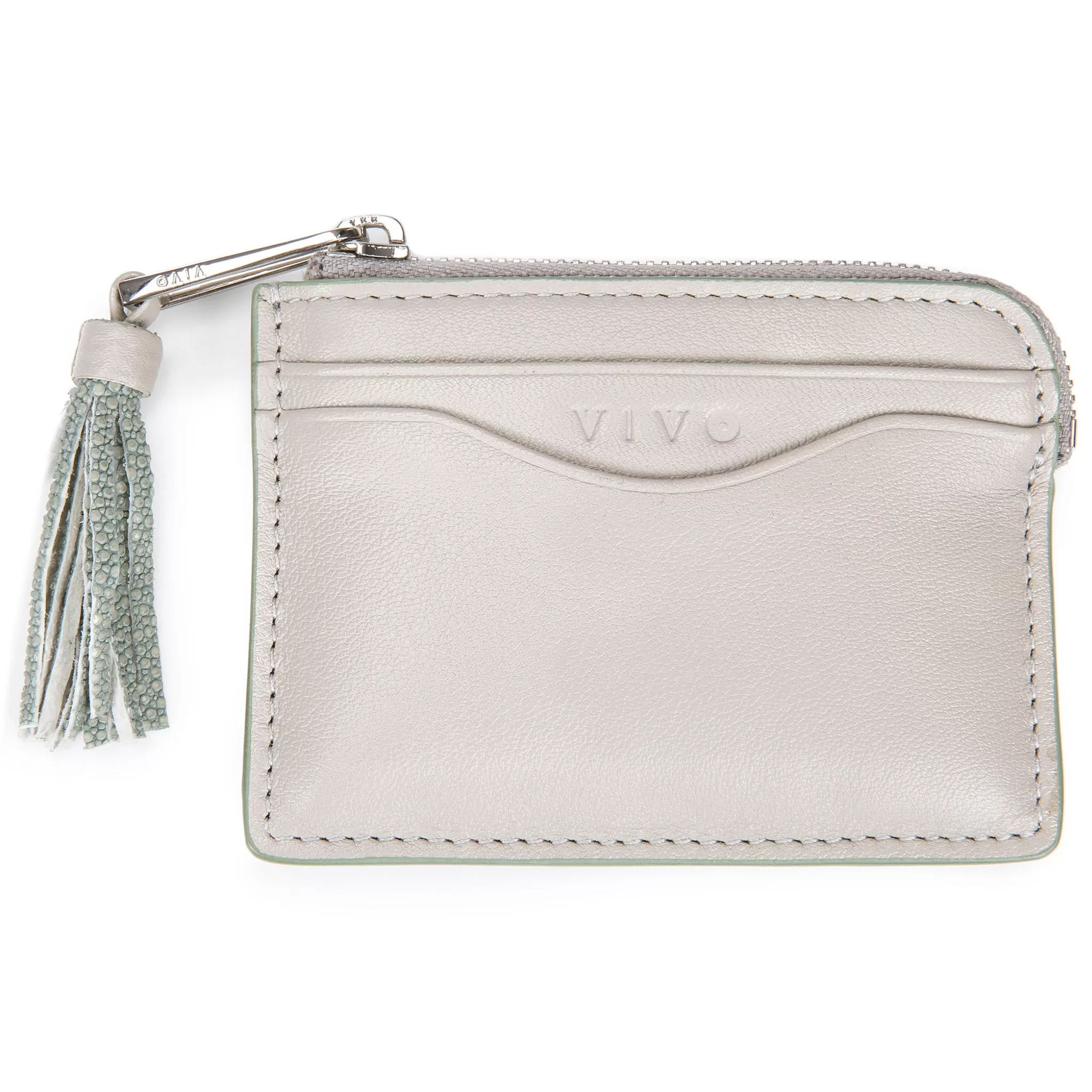 Avery Leather Card Pouch With Tassel