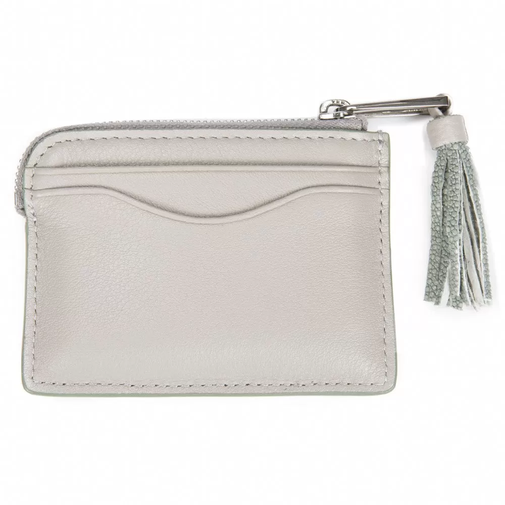 Avery Leather Card Pouch With Tassel