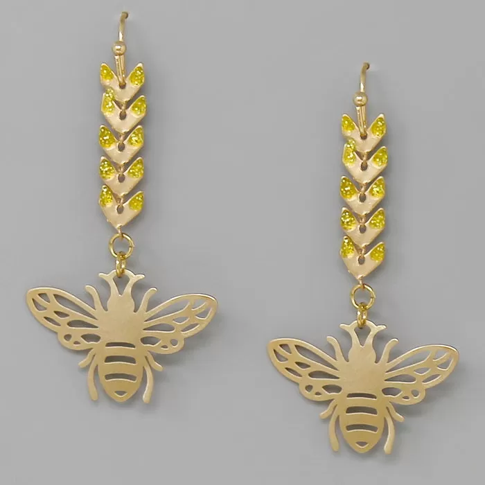 Bee Filigree Drop Earrings