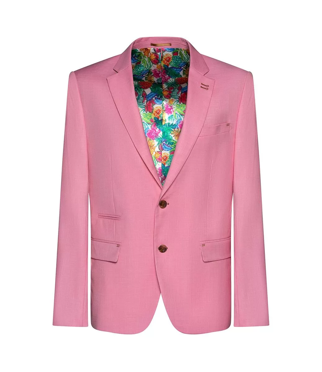 Bertigo Blazer | TURIN-52 PINK TWILL BLAZER