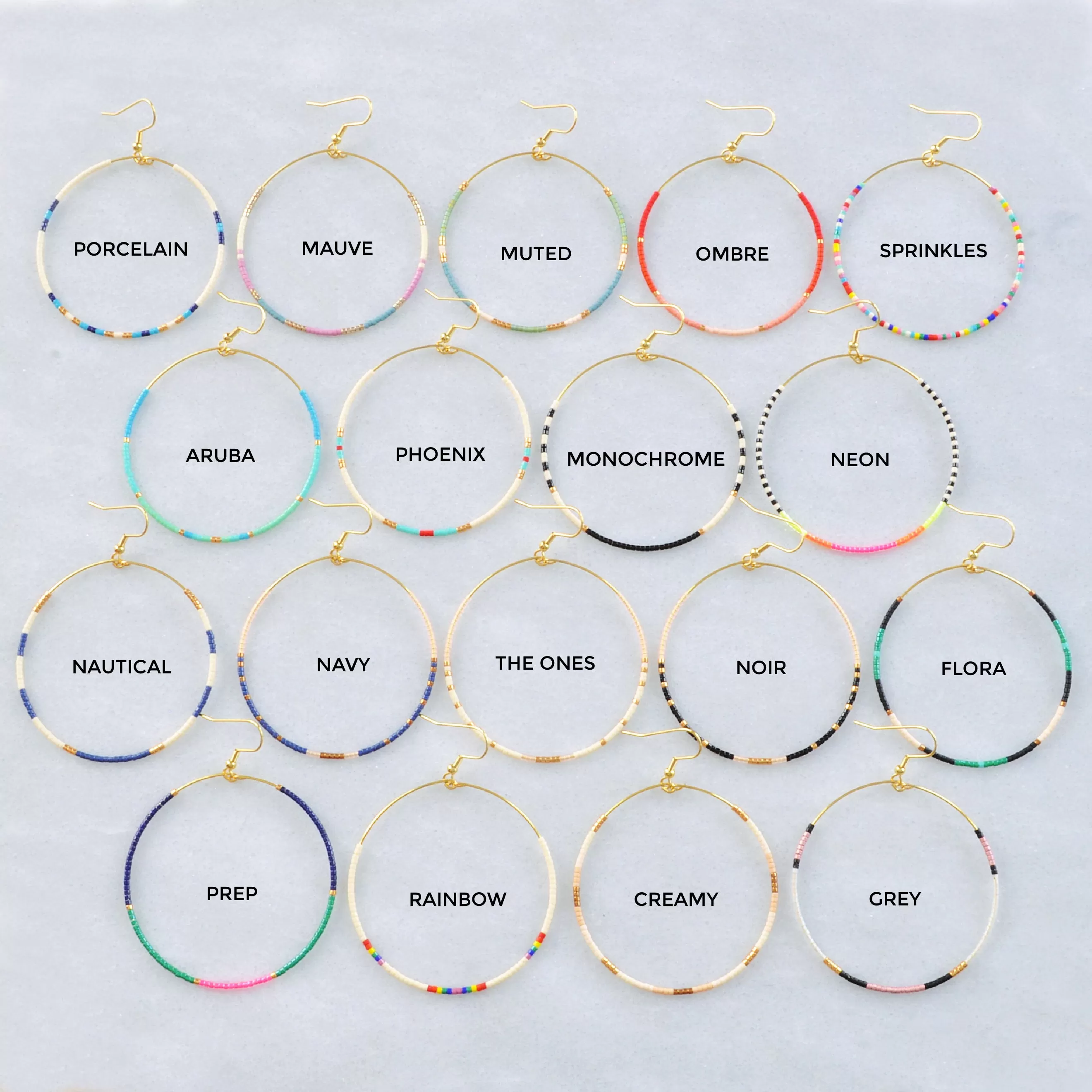 Big Beaded Hoops - FLORA