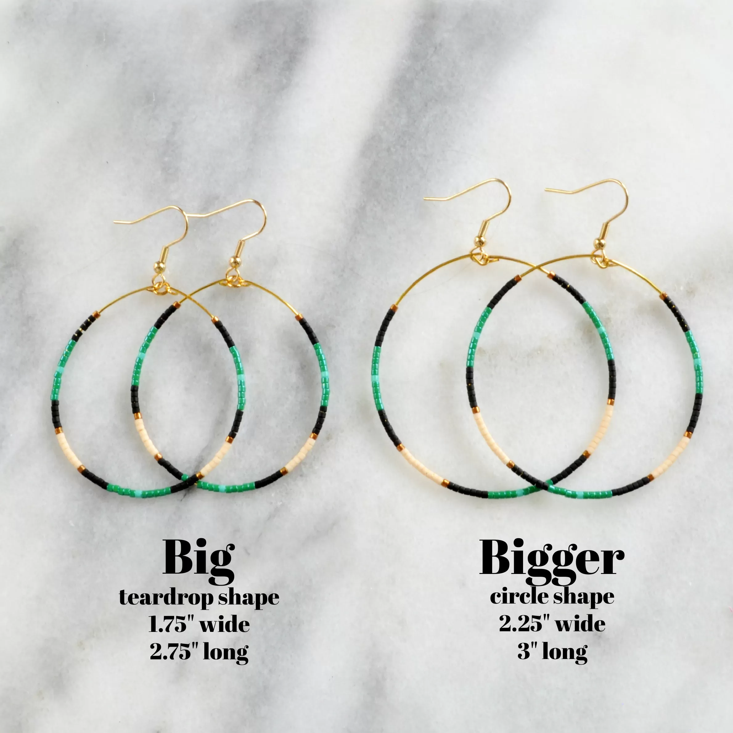 Big Beaded Hoops - FLORA