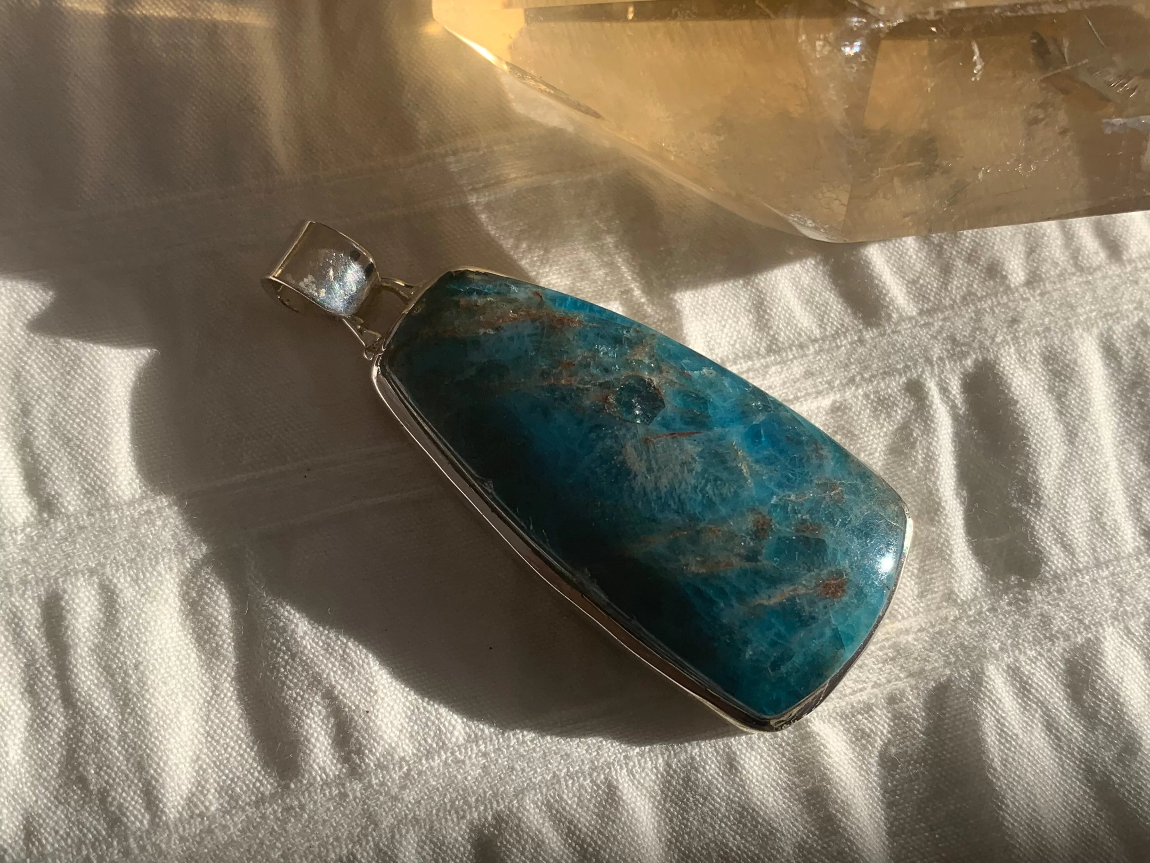 Blue Apatite Naevia Pendant - Bell