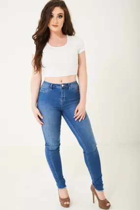 Blue High Waist Skinny Jegging