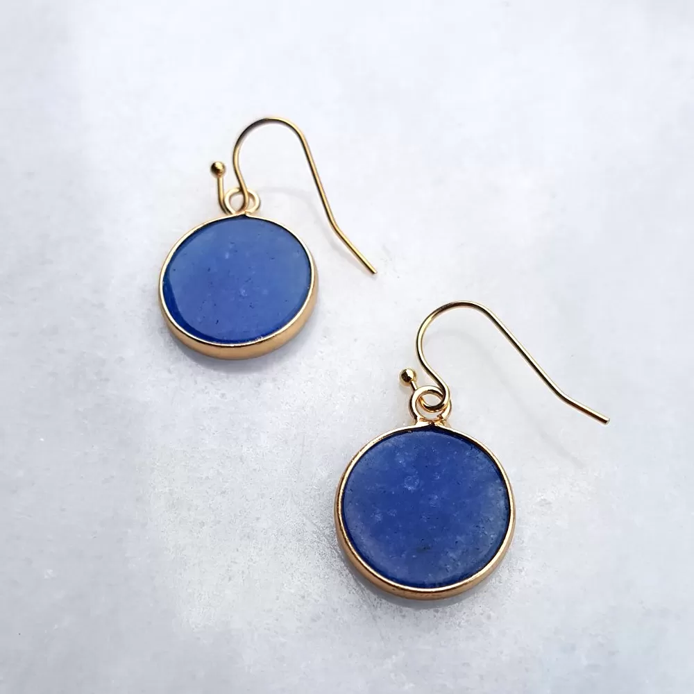 Blue Jade Single Drop Earrings