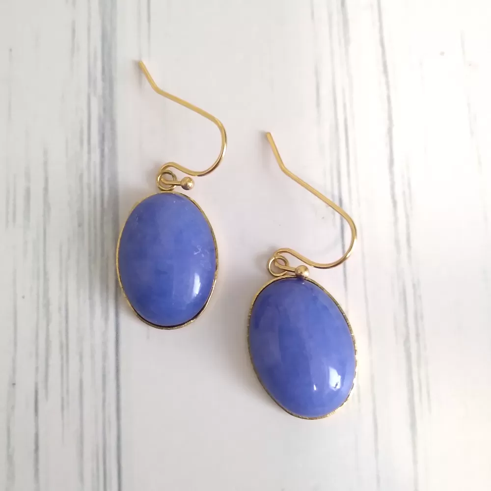 Blue Jade Single Drop Earrings