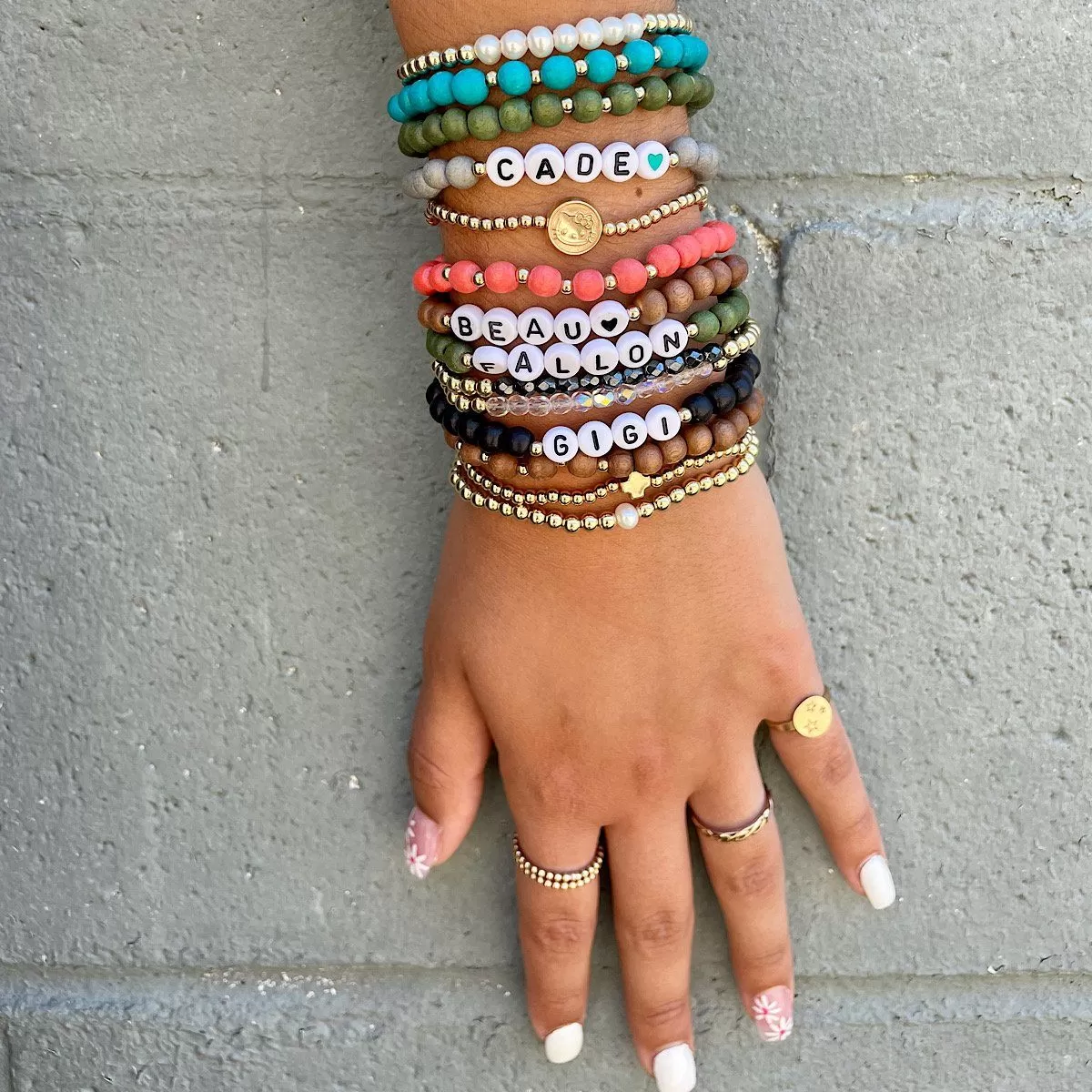 Boho Wood Bead Stacking Bracelets