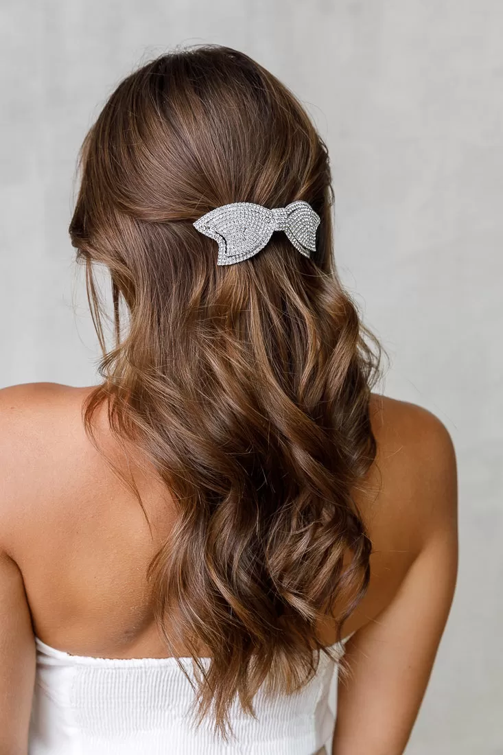 BOW CRYSTAL BARRETTE