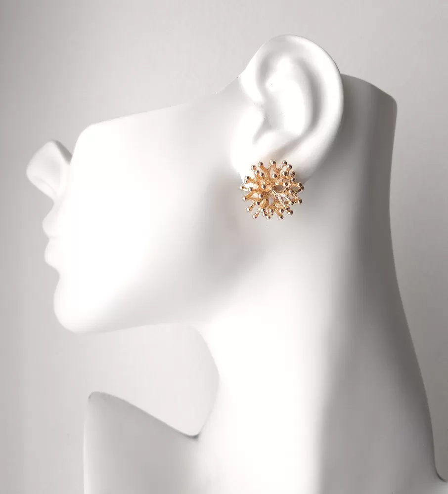 Branch Coral Stud with Tangerine Quartz Earrings