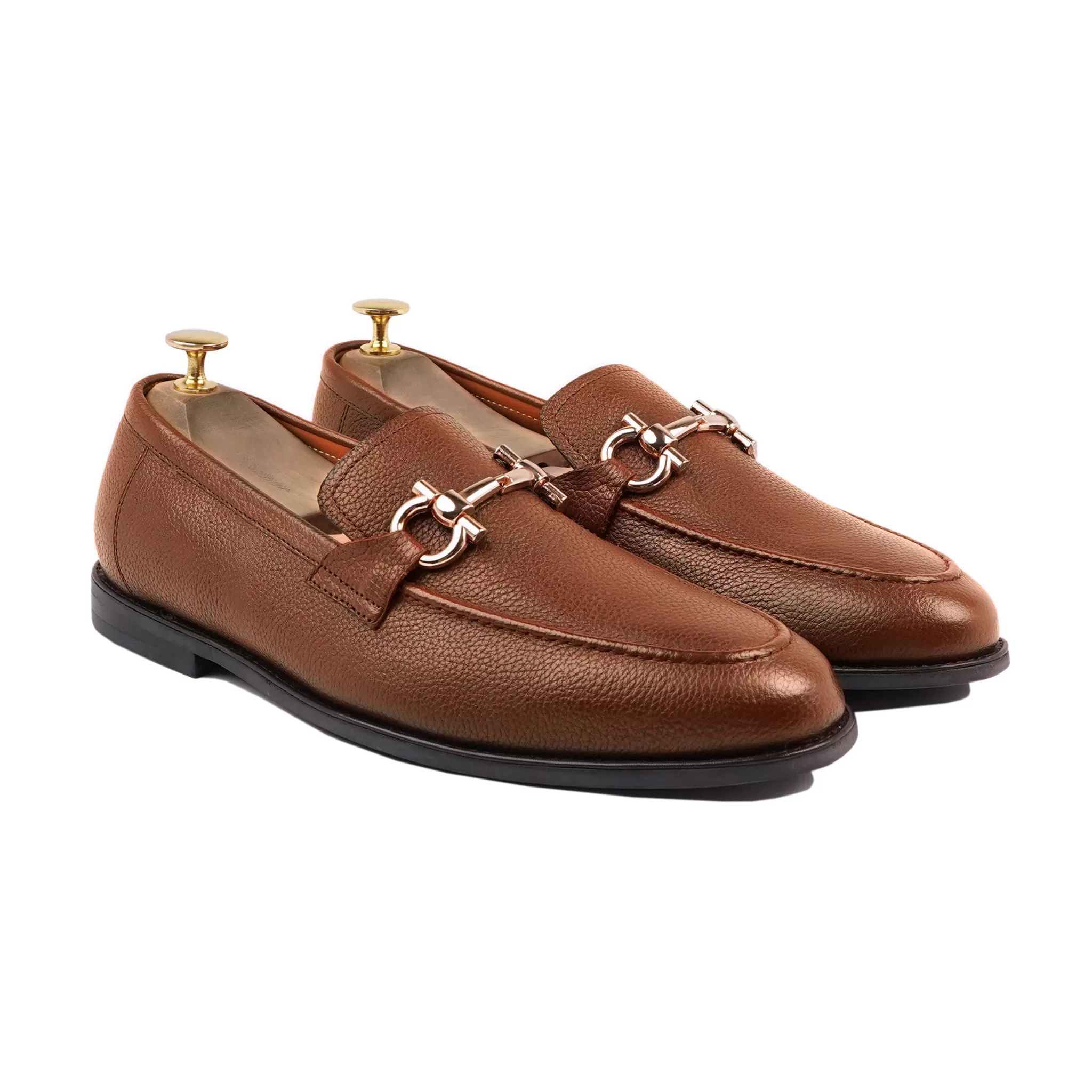 Bucharest - Men's Brown Pebble Grain Loafer