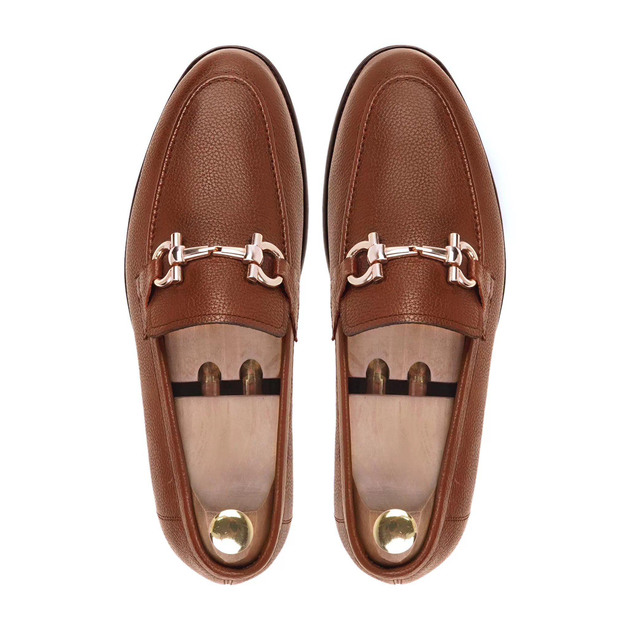 Bucharest - Men's Brown Pebble Grain Loafer