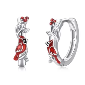 Cardinal Earrings Sterling Silver Hypoallergenic Hoop Earrings Cardinal Gifts for Women Grils