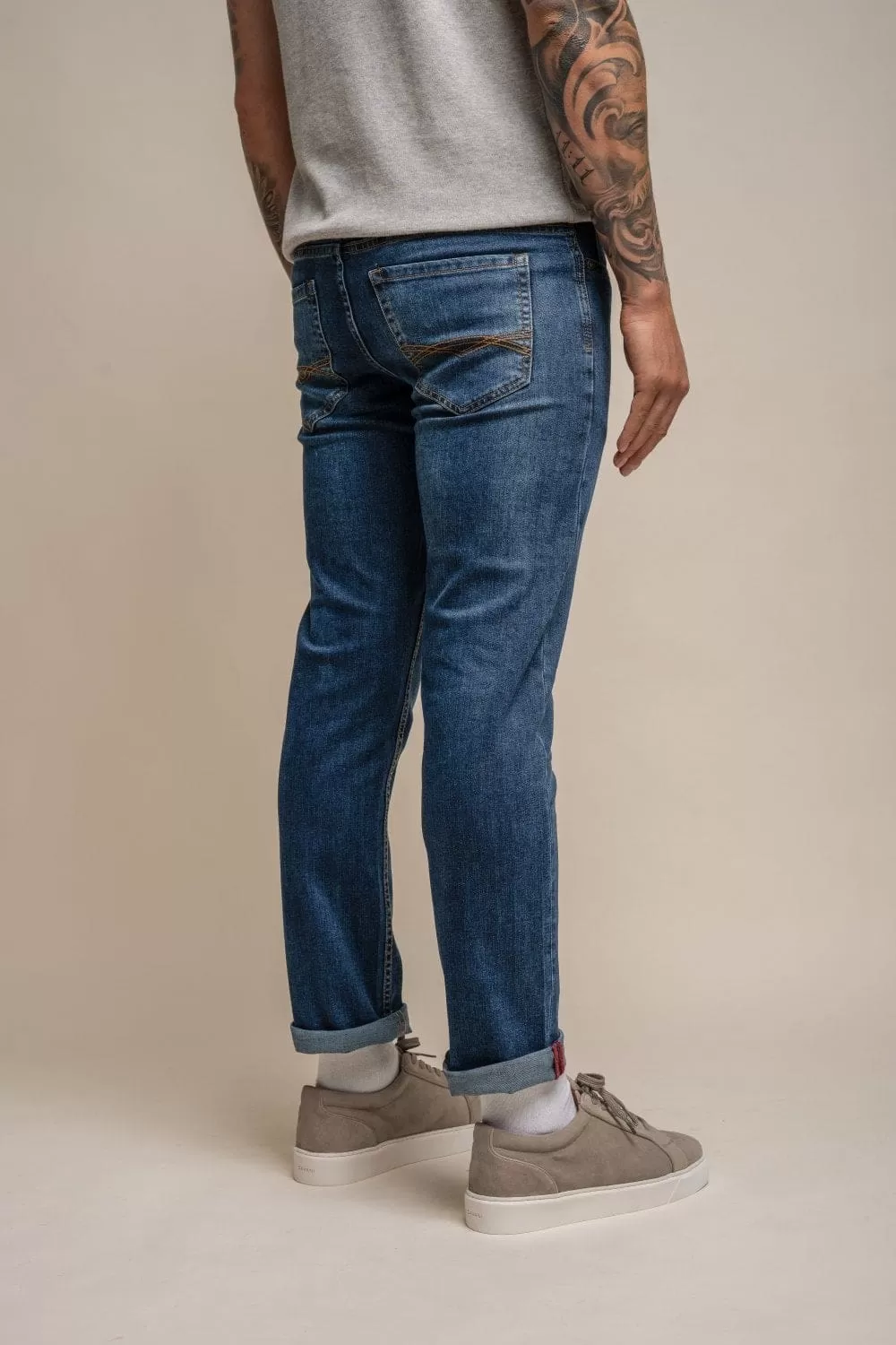 Cavani Milano Stonewash Stretch Denim Jeans