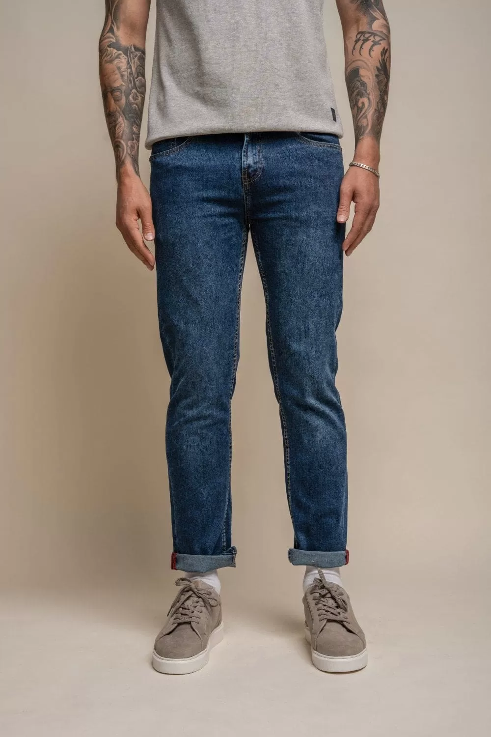 Cavani Milano Stonewash Stretch Denim Jeans