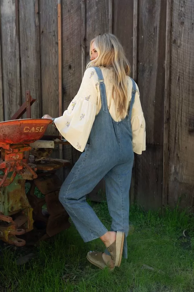 City Sunrise Denim Overalls - Denim