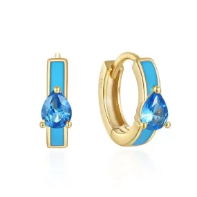 Colourful CZ Diamond Dopamine Enamel Huggie Earrings