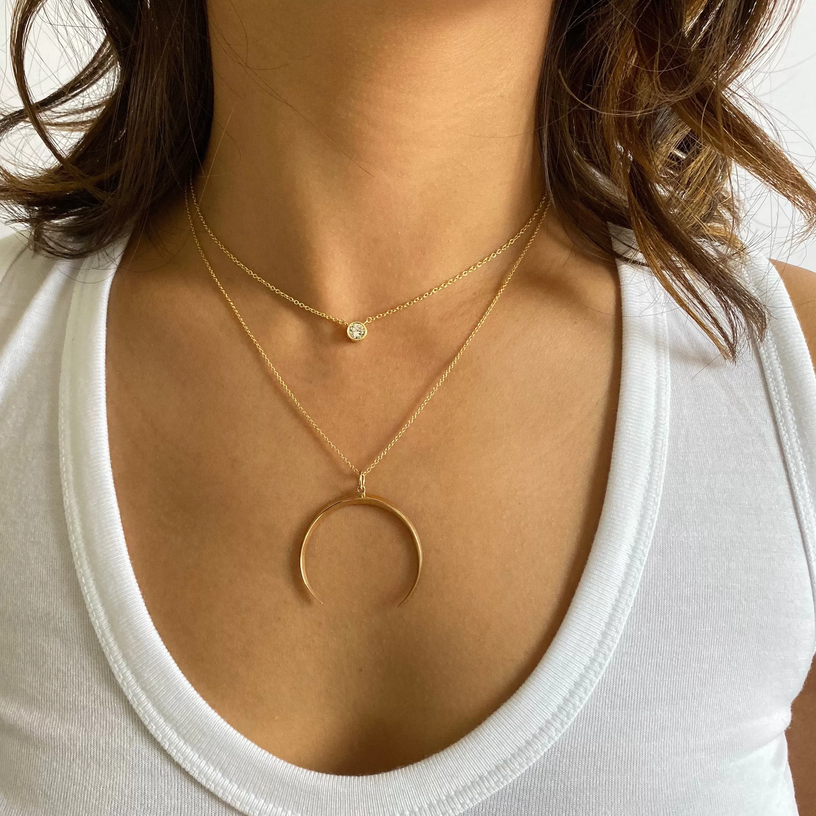 Crescent Moon Pendant Necklace