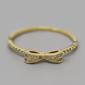 Cubic Zirconia Pave Gold Dipped Ring