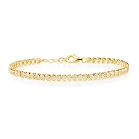 Diamond Heart Shaped Linked Bracelet