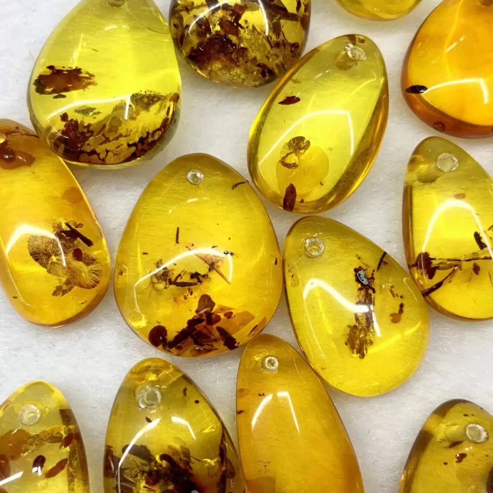 Drop Shape Natural Amber Pendant