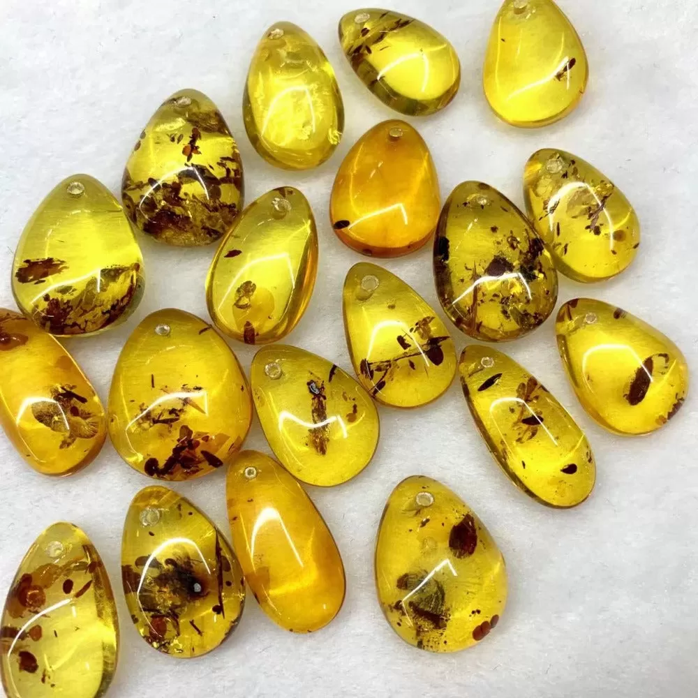 Drop Shape Natural Amber Pendant